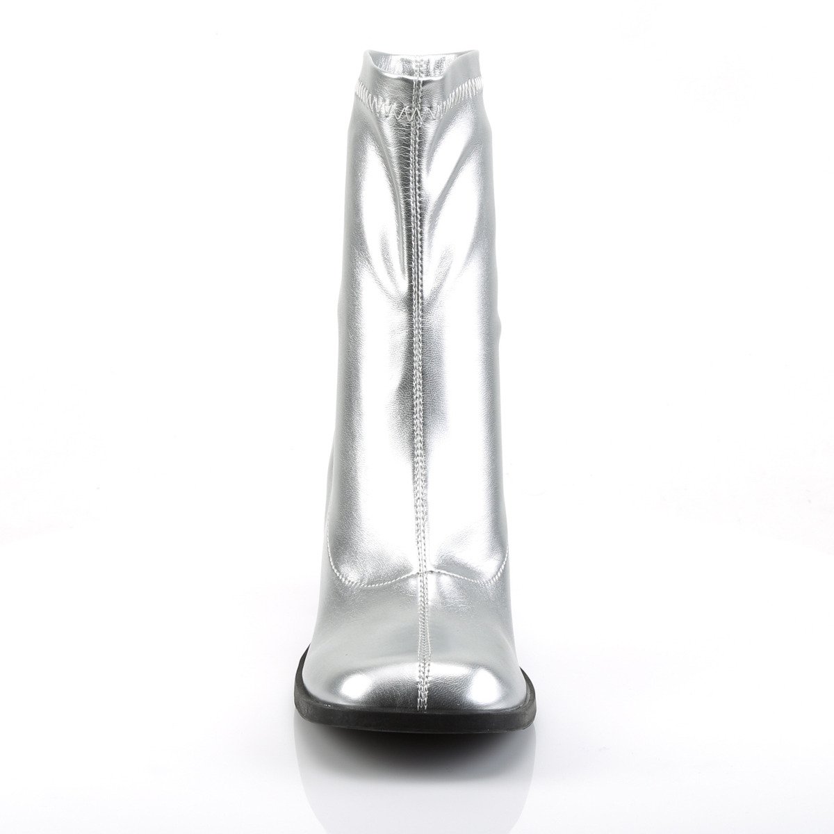 Funtasma Gogo-150 SPU - Silver Chunky-Heel Single Sole Ankle Boots