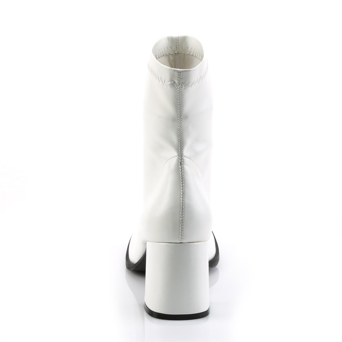 Funtasma Gogo-150 WPU - White Chunky-Heel Single Sole Ankle Boots