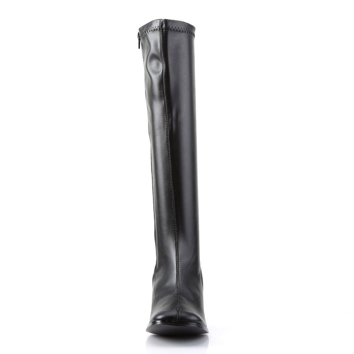 Funtasma Gogo-300 B/PU - Black Chunky-Heel Knee High Single Sole Boots