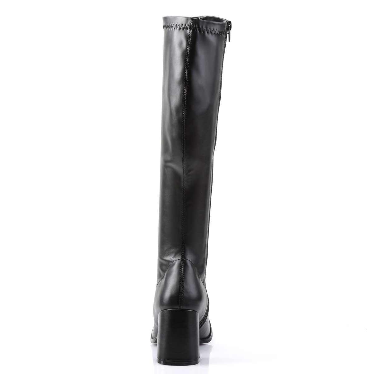 Funtasma Gogo-300 B/PU - Black Chunky-Heel Knee High Single Sole Boots