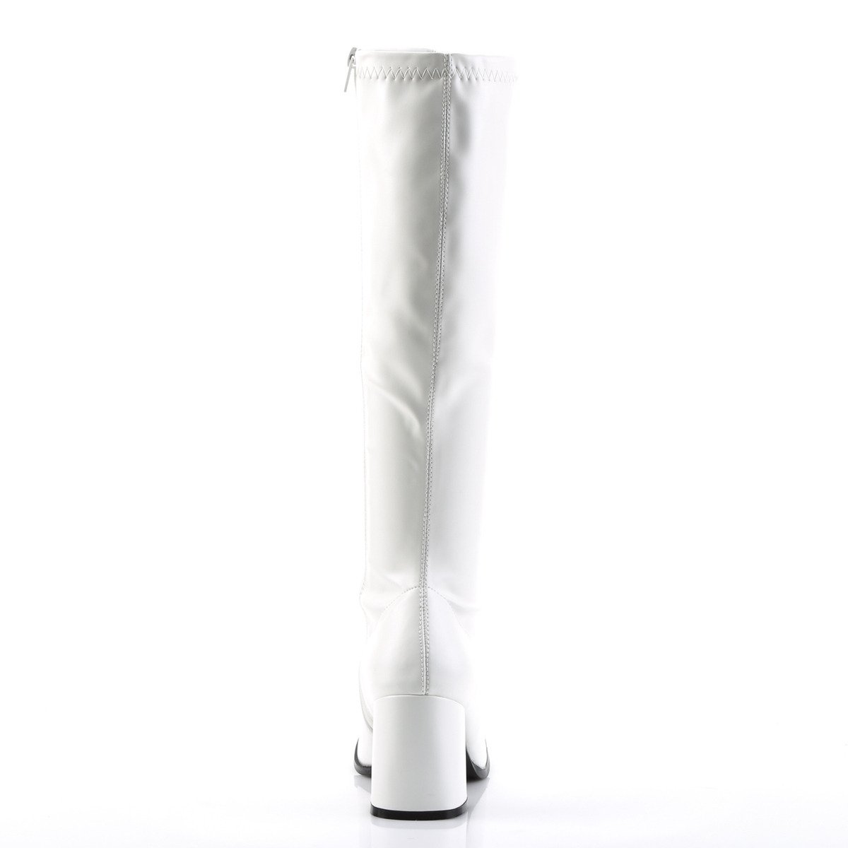 Funtasma Gogo-300 W/PU - White Chunky-Heel Knee High Single Sole Boots