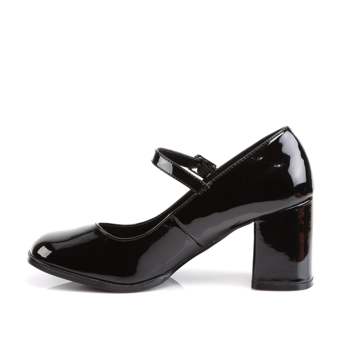 Funtasma Gogo-50 B - Shiny Black Chunky-Heel Mary Jane Shoes