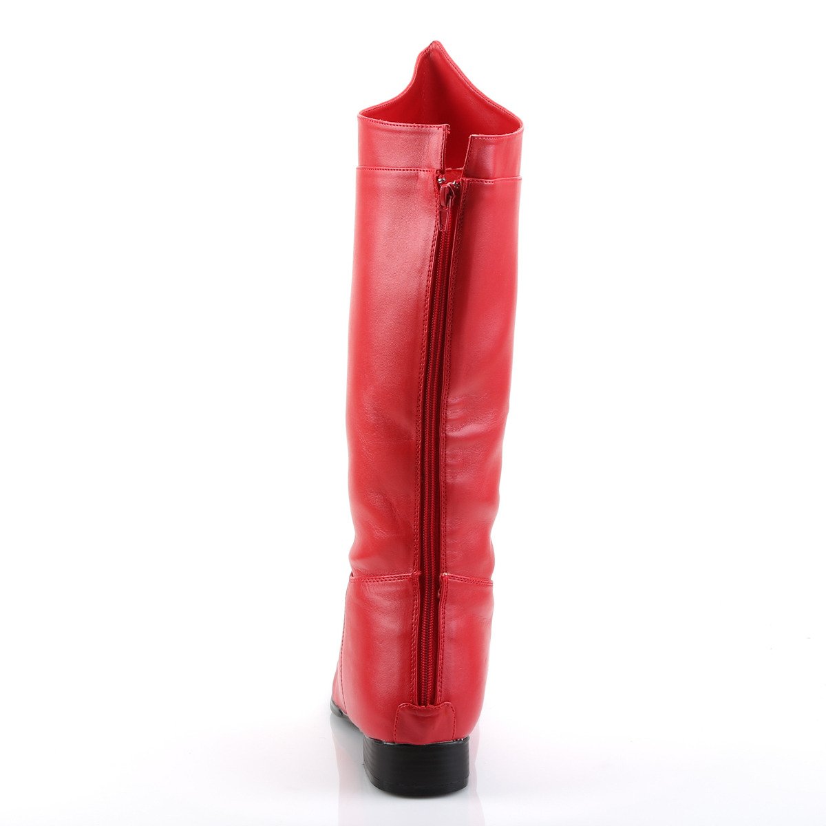 Funtasma Hero-100 R/PU  - Red Knee High Single Sole Boots
