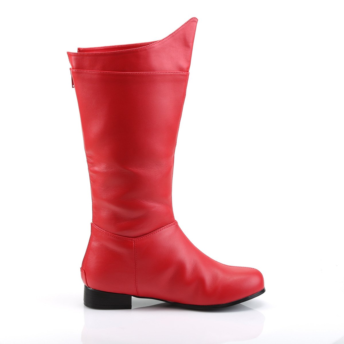 Funtasma Hero-100 R/PU  - Red Knee High Single Sole Boots