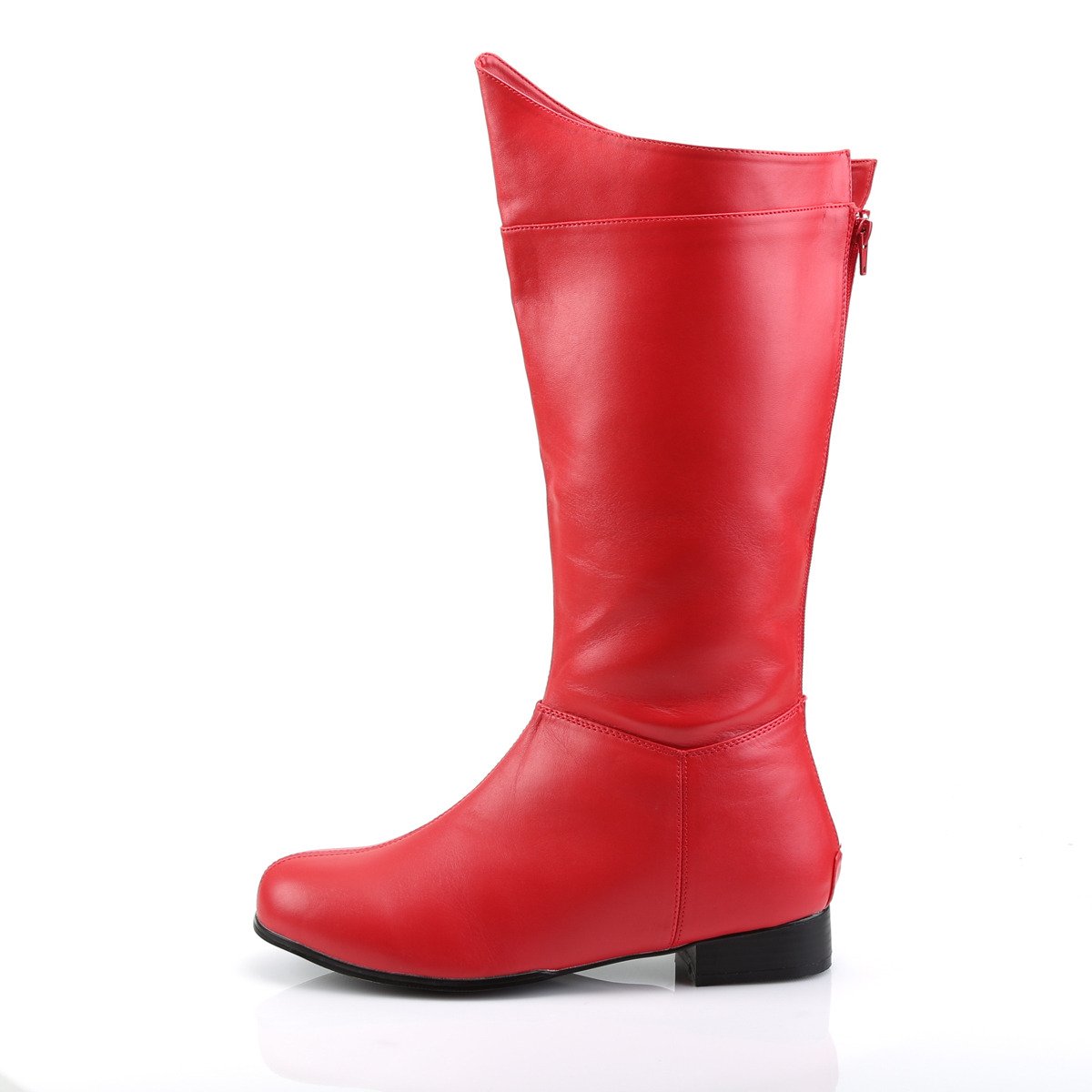Funtasma Hero-100 R/PU  - Red Knee High Single Sole Boots
