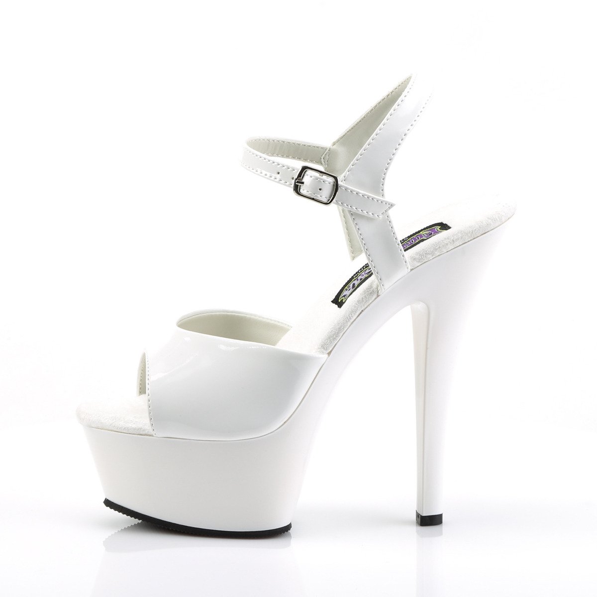 Funtasma Juliet-209 W/M - Shiny White Platform High-Heel Sandals