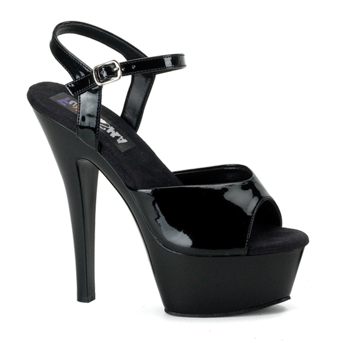Funtasma Juliet-209 B/M - Shiny Black Platform High-Heel Sandals