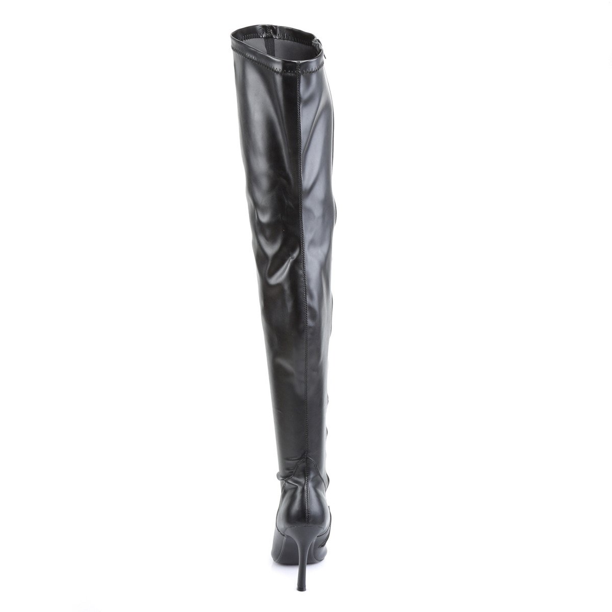 Funtasma Lust-3000 B/PU - Black Heeled Single Sole Thigh High Boots
