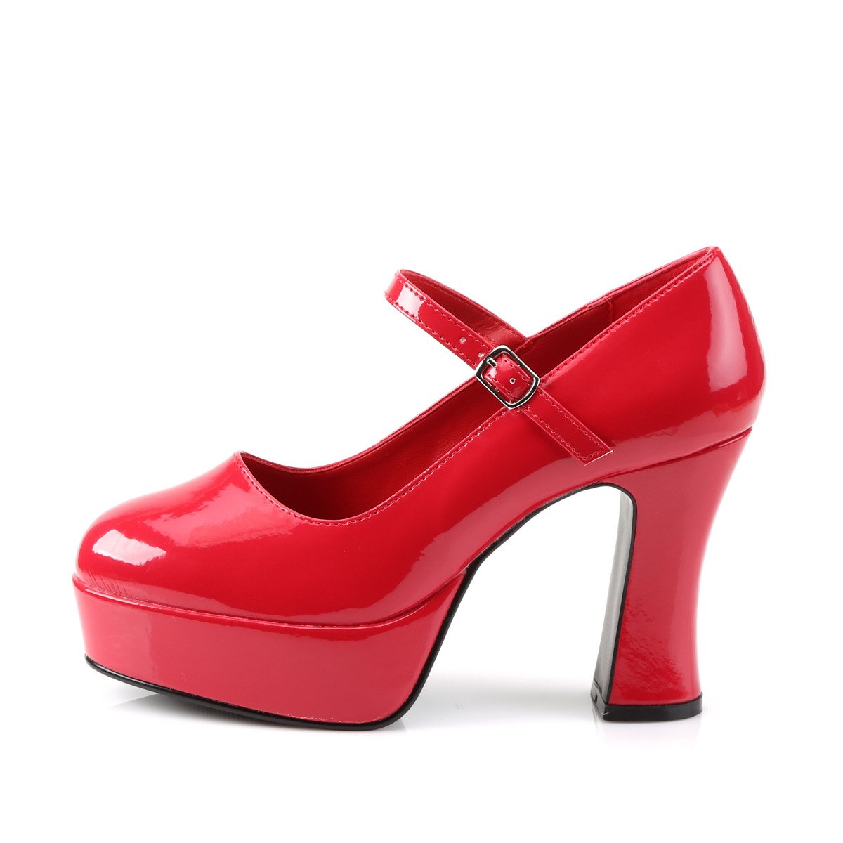 Funtasma Maryjane-50 R - Shiny Red Platform High Chunky-Heel Mary Jane Shoes