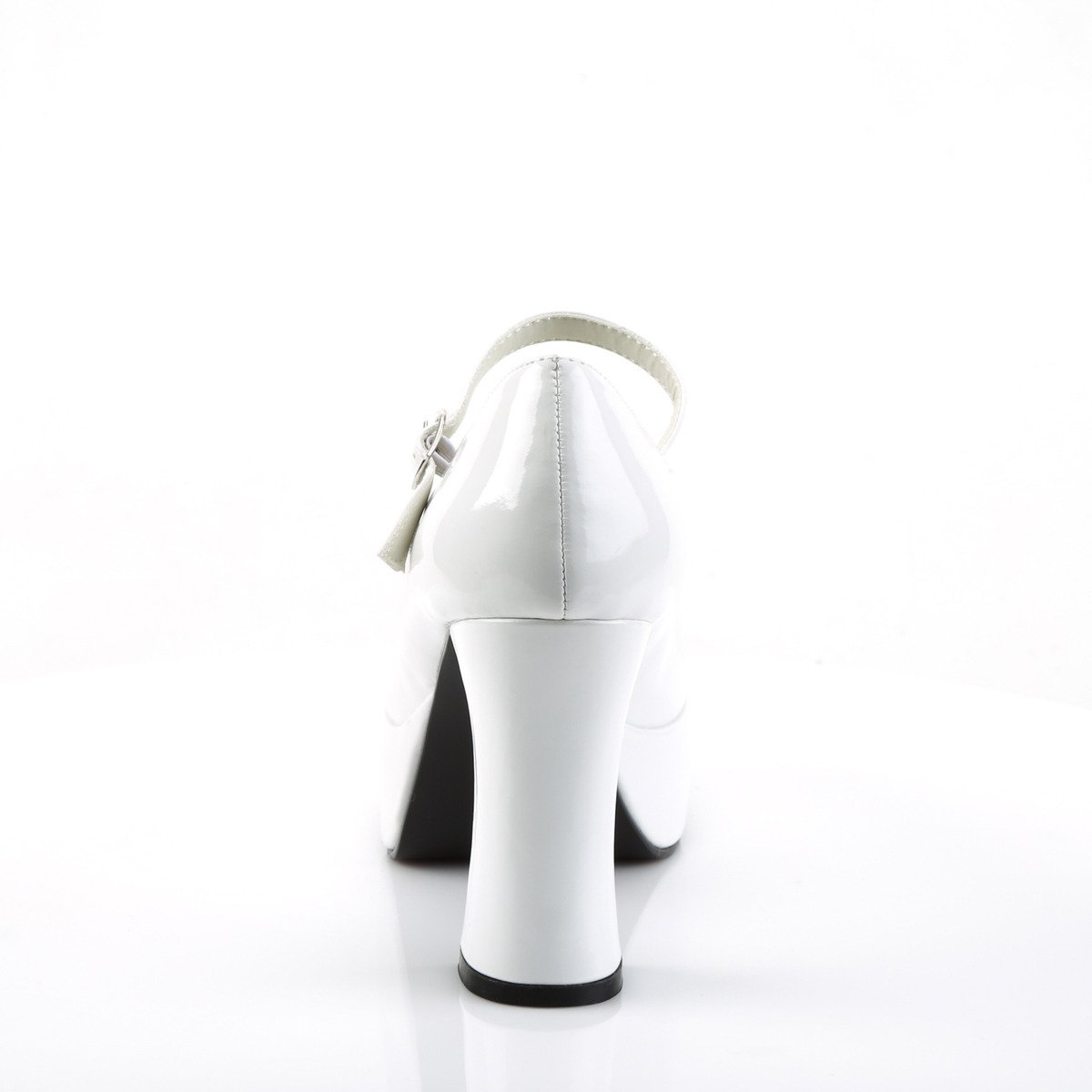 Funtasma Maryjane-50 W - Shiny White Platform High Chunky-Heel Mary Jane Shoes