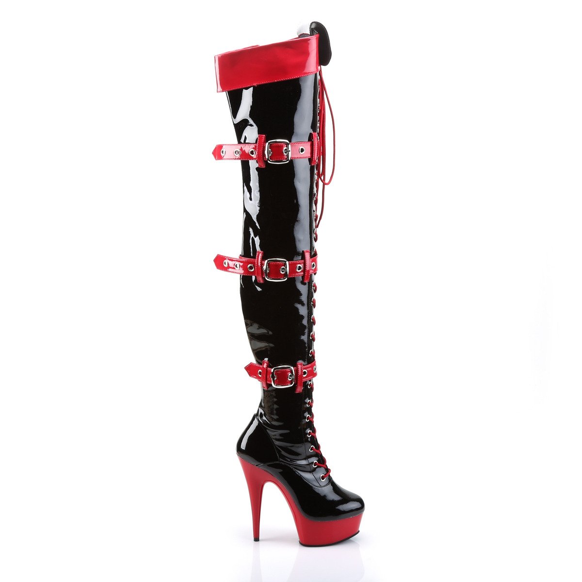 Funtasma Medic-3028 BRPT - Shiny Black Platform High-Heel Thigh High Boots