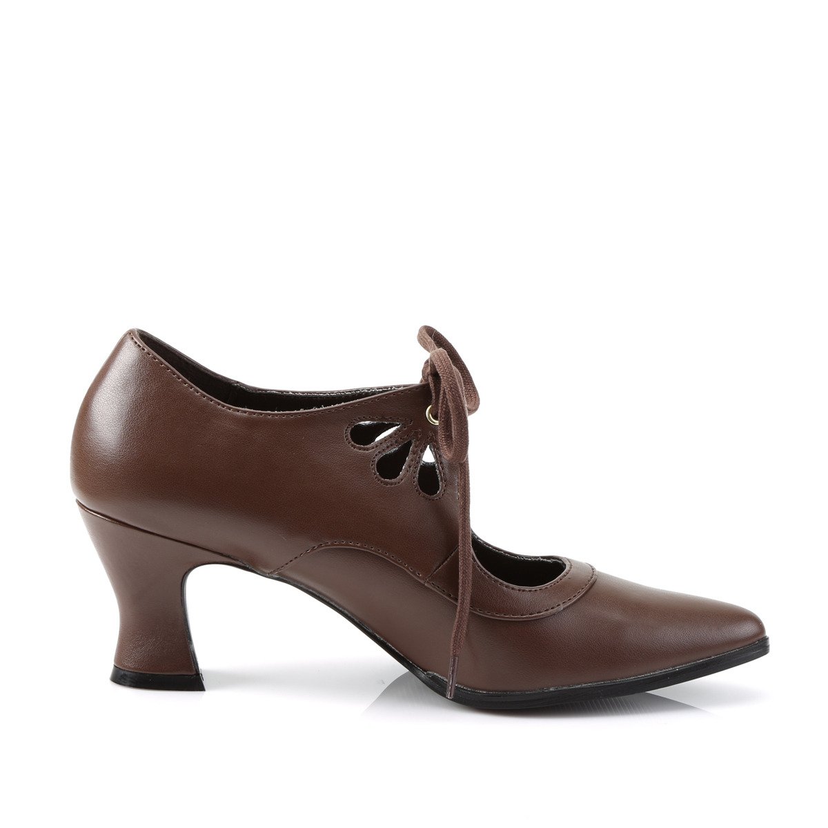 Funtasma Victorian-03 BNPU - Brown Chunky-Heel Victorian Shoes