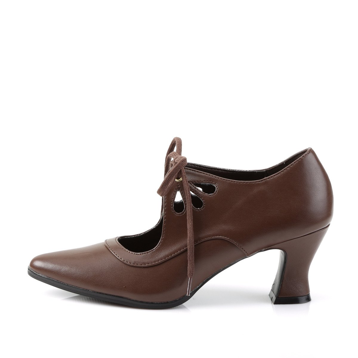 Funtasma Victorian-03 BNPU - Brown Chunky-Heel Victorian Shoes