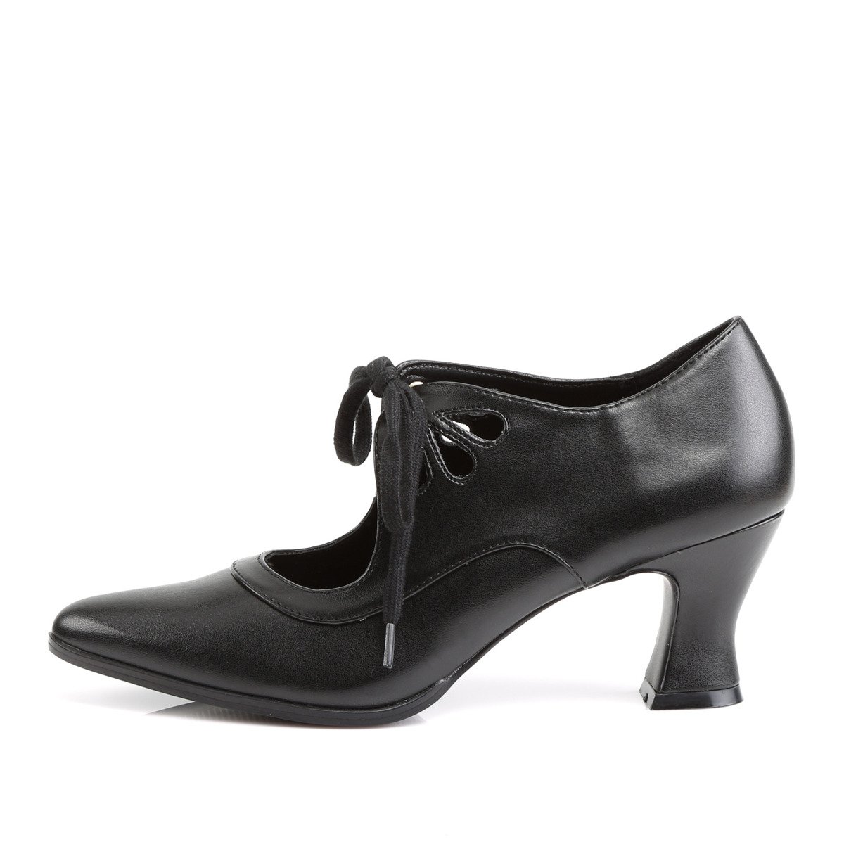 Funtasma Victorian-03 BPU - Black Chunky-Heel Victorian Shoes