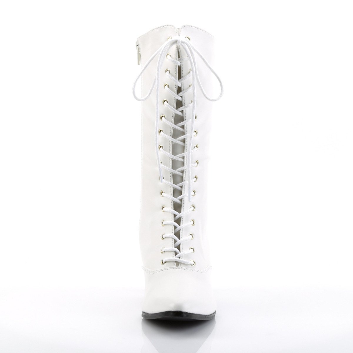 Funtasma Victorian-120 W/PU - White Chunky-Heel Victorian Shoes