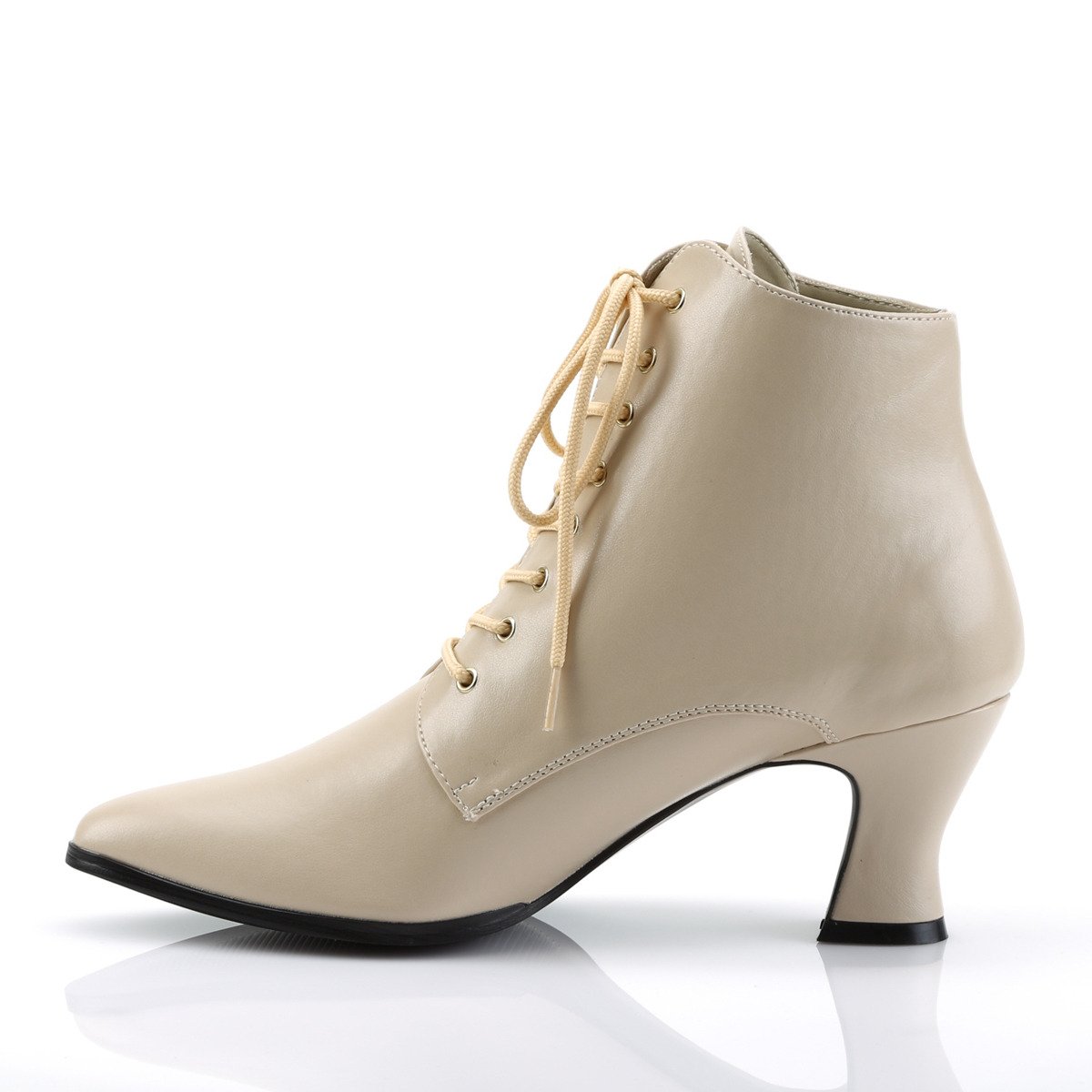 Funtasma Victorian-35 CRPU - Beige Chunky-Heel Victorian Shoes