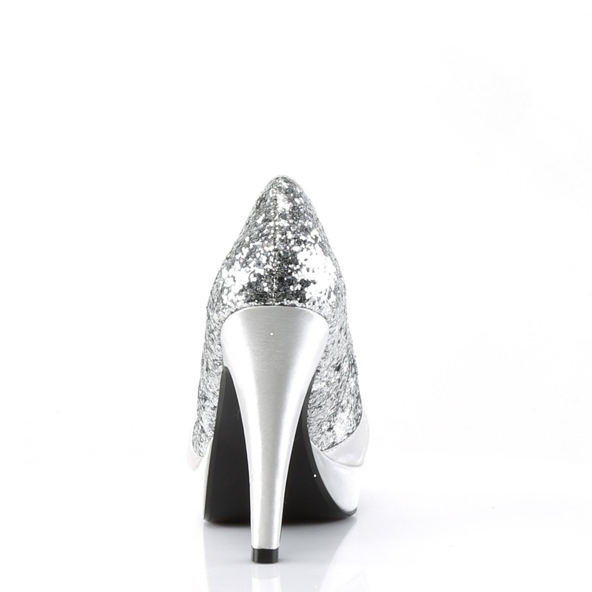 Pin Up Couture Bettie-10 SG-SA - Silver Peep Toe Heels