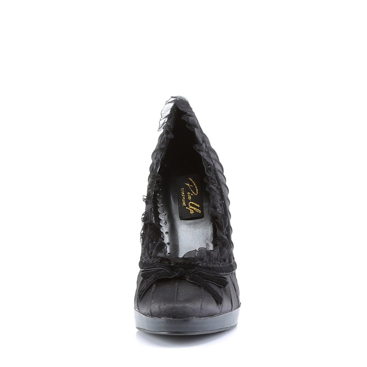 Pin Up Couture Bliss-38 B/SAT - Black Stilettos