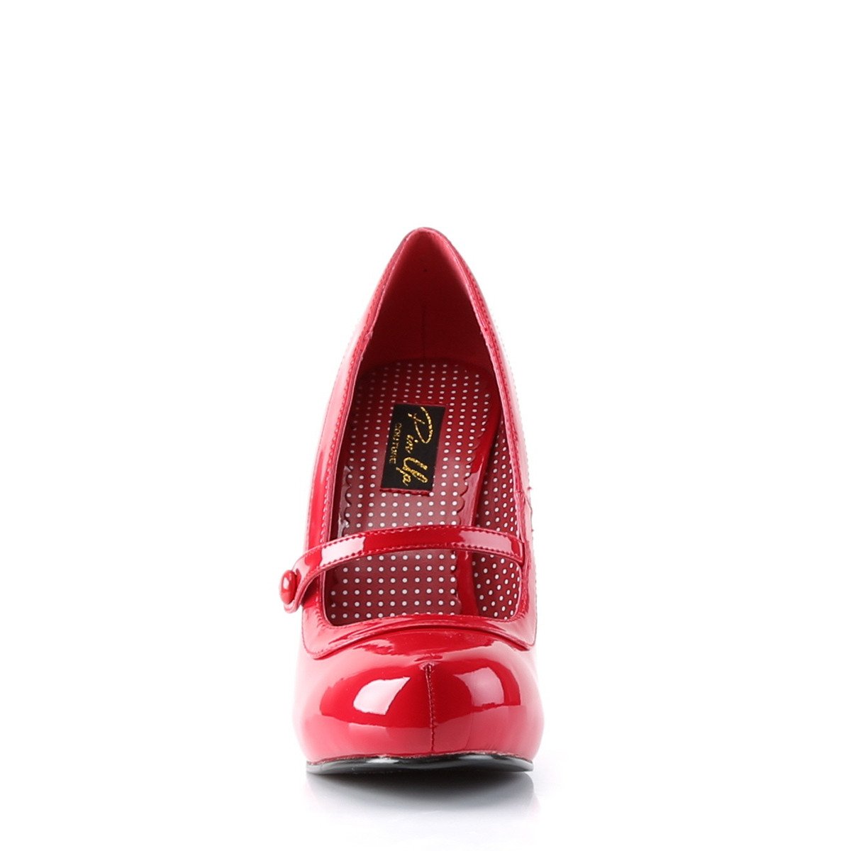 Pin Up Couture Cutiepie-02 RPT - Shiny Red Pumps With Straps