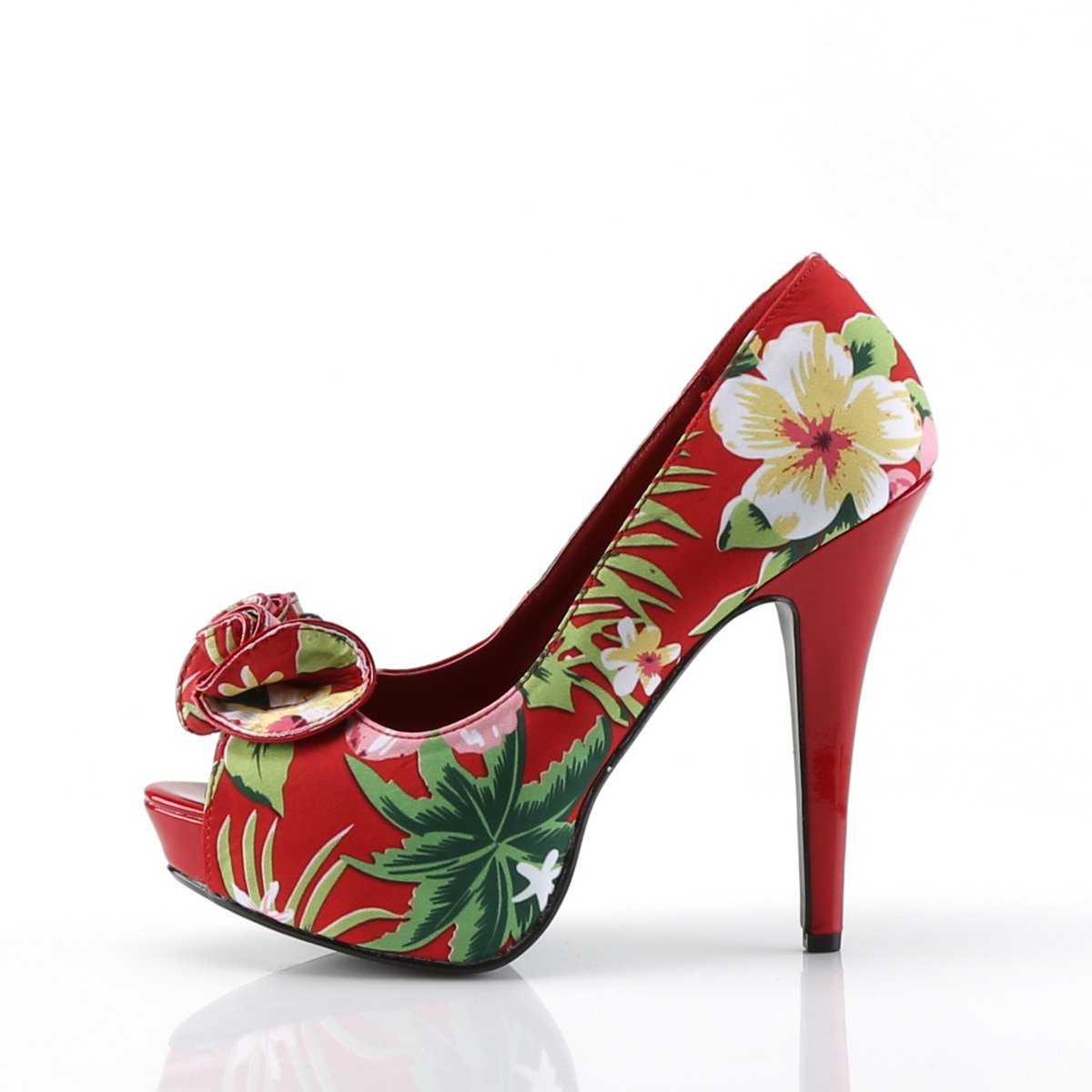 Pin Up Couture Lolita-11 RFP - Red High-Heel Peep Toe Heels