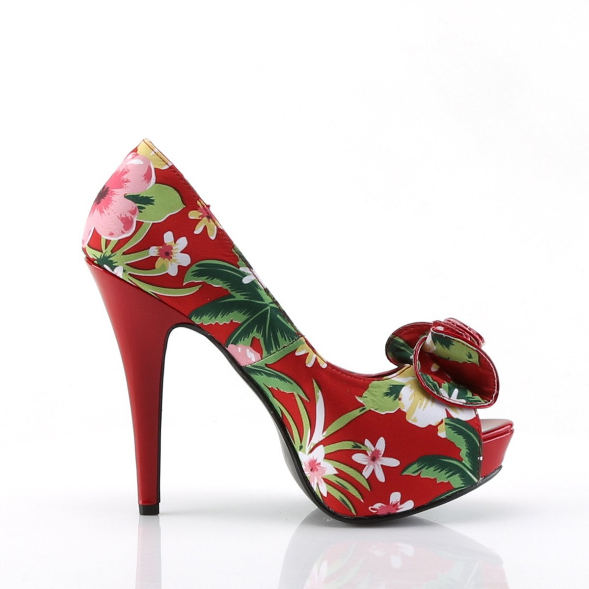 Pin Up Couture Lolita-11 RFP - Red High-Heel Peep Toe Heels