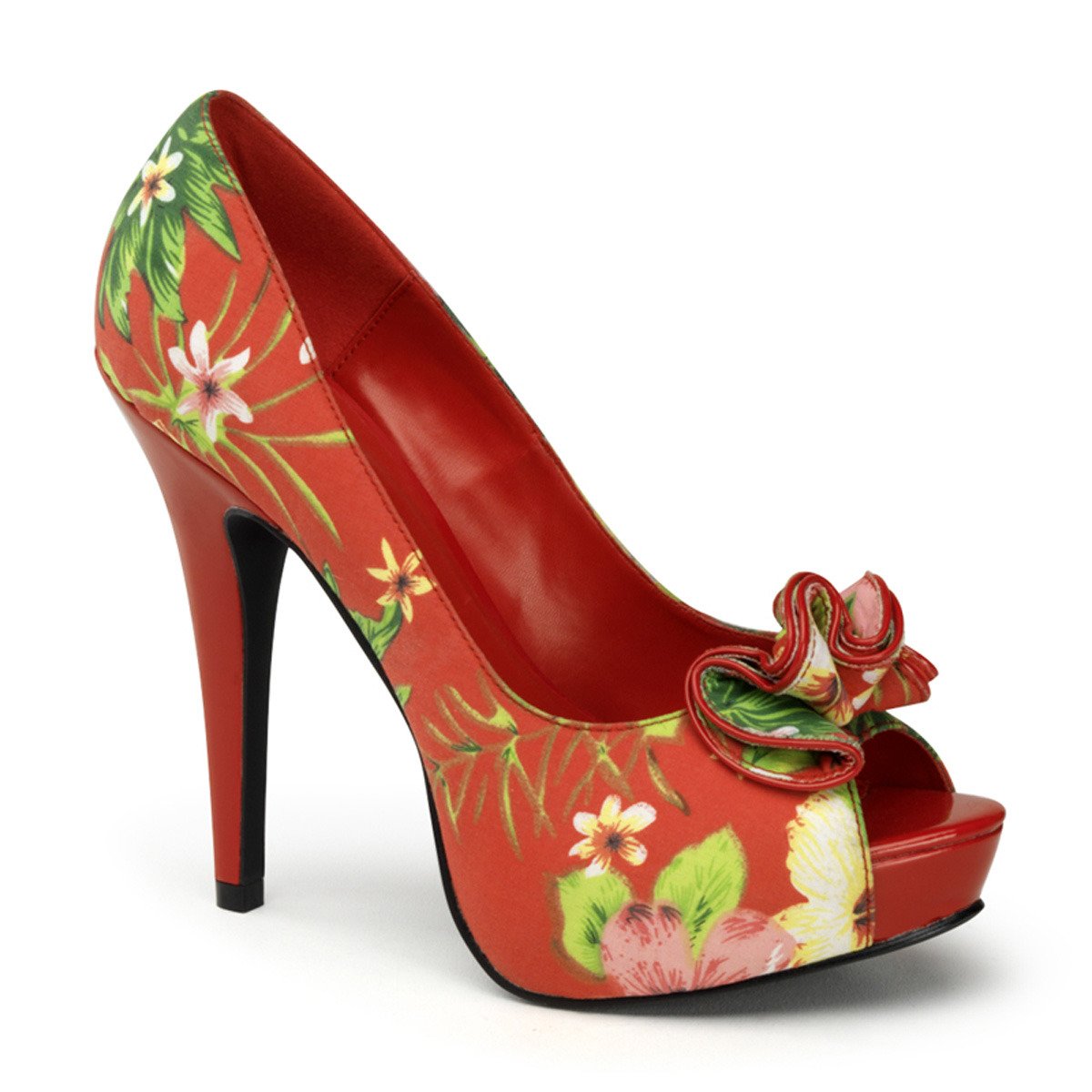 Pin Up Couture Lolita-11 RFP - Red High-Heel Peep Toe Heels
