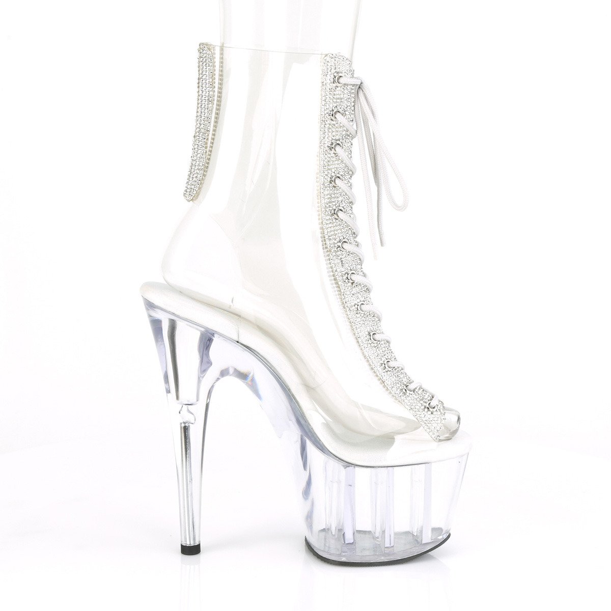 Pleaser Adore-1016C-2 C-RS/C - Clear High-Platform Peep Toe Boots