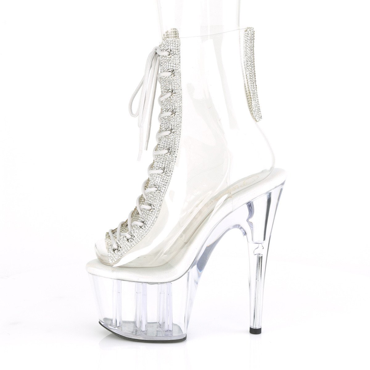 Pleaser Adore-1016C-2 C-RS/C - Clear High-Platform Peep Toe Boots