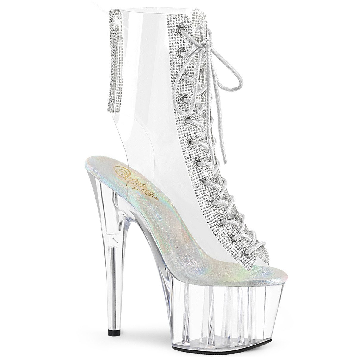 Pleaser Adore-1016C-2 C-RS/C - Clear High-Platform Peep Toe Boots
