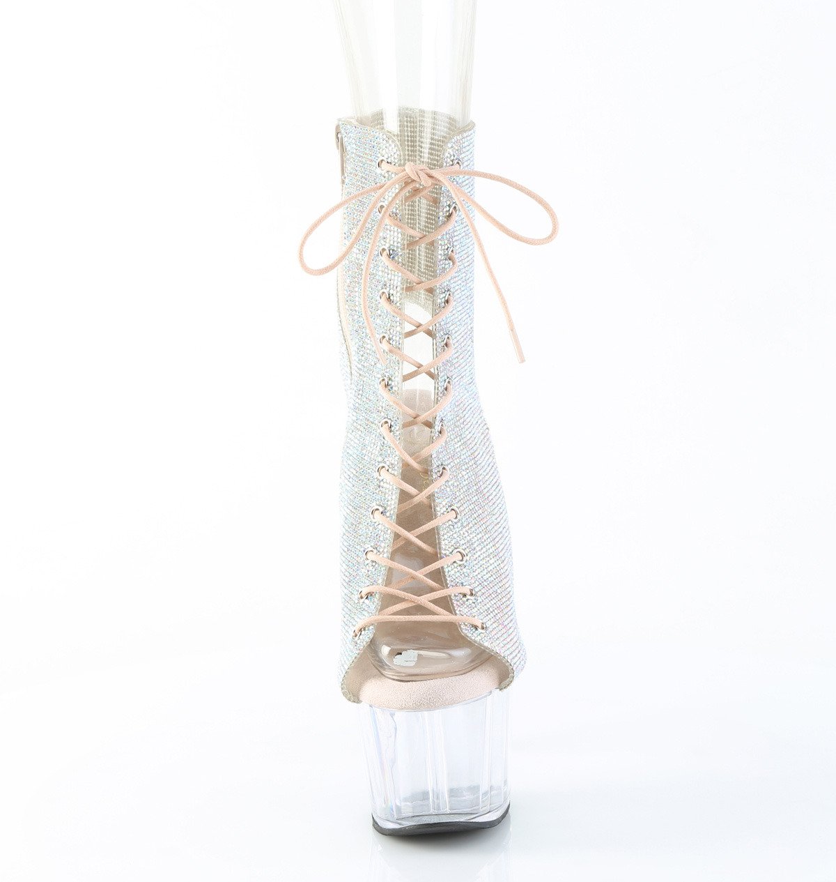 Pleaser Adore-1016C-RS SRS/C - White High-Platform Peep Toe Boots