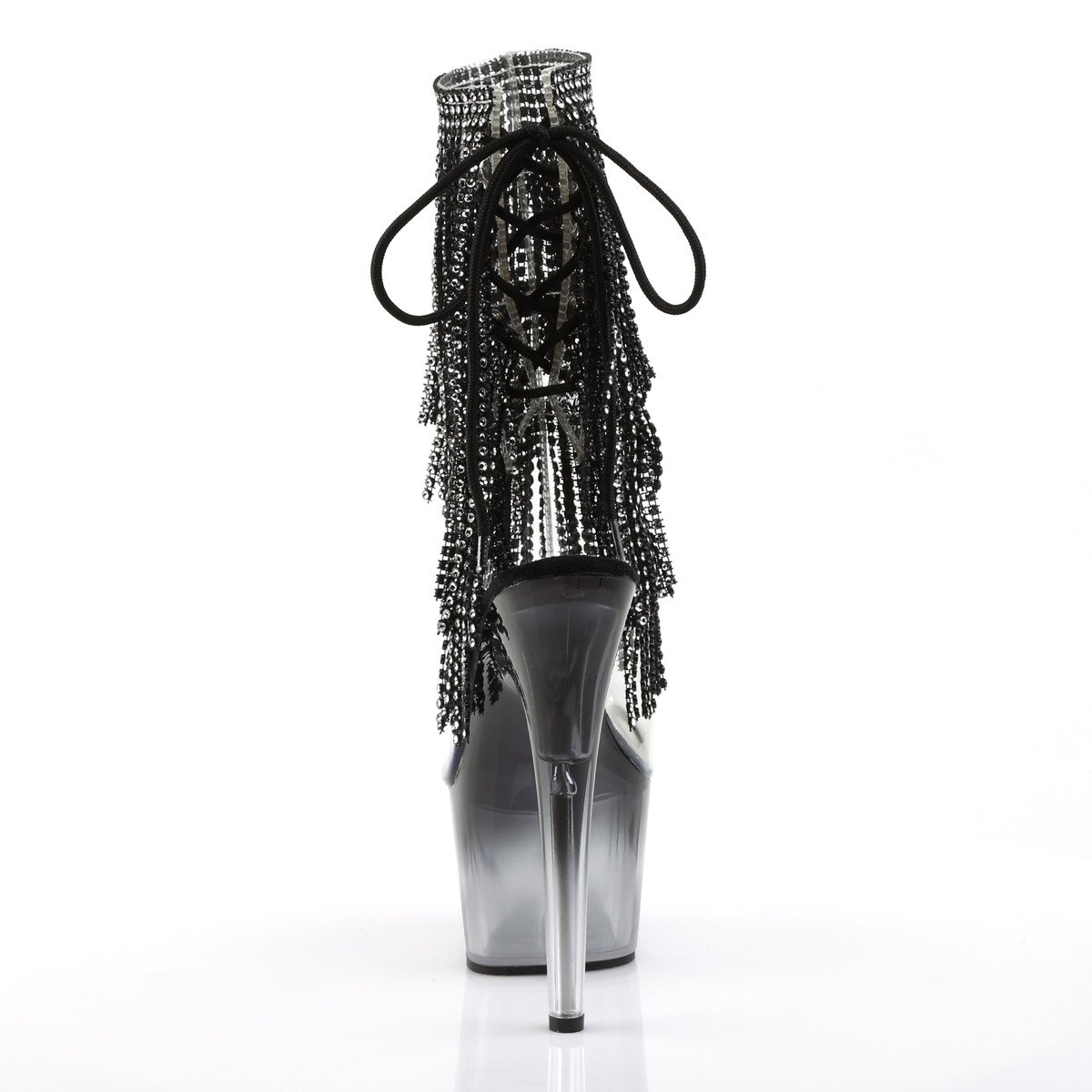 Pleaser Adore-1017RSFT C-B/M - Clear High-Platform Peep Toe Boots