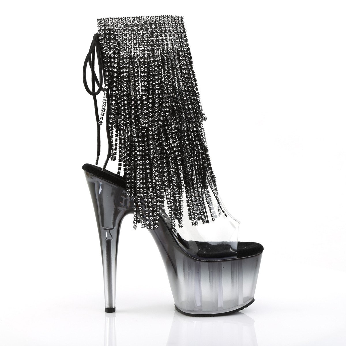 Pleaser Adore-1017RSFT C-B/M - Clear High-Platform Peep Toe Boots