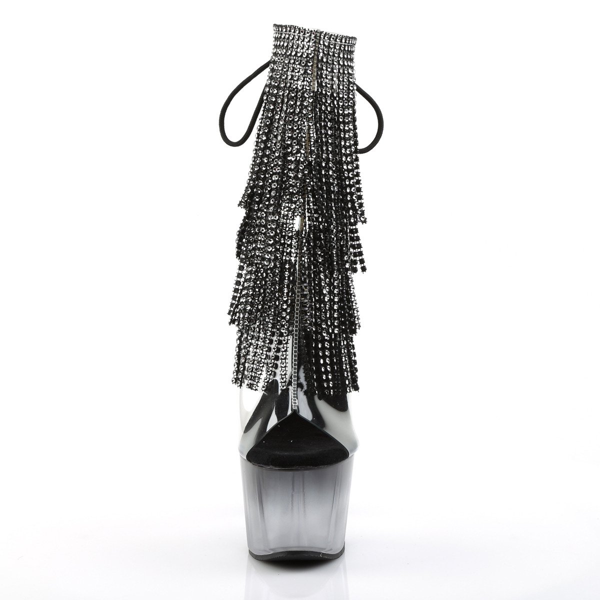 Pleaser Adore-1017RSFT C-B/M - Clear High-Platform Peep Toe Boots