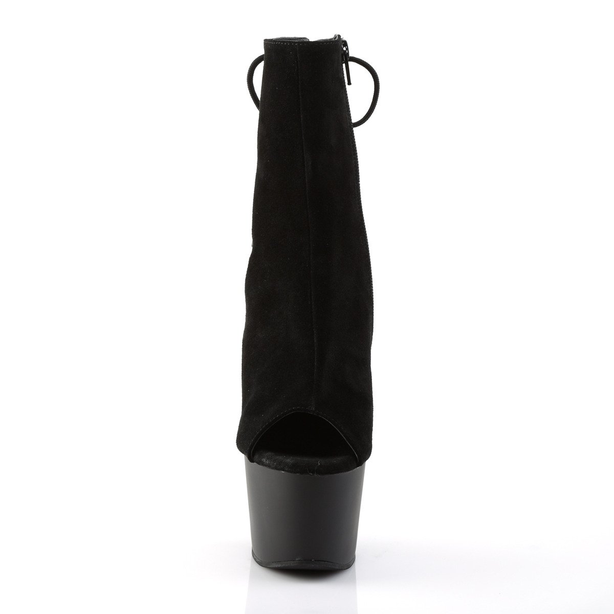 Pleaser Adore-1018 BSUE/M - Black High-Platform Peep Toe Boots