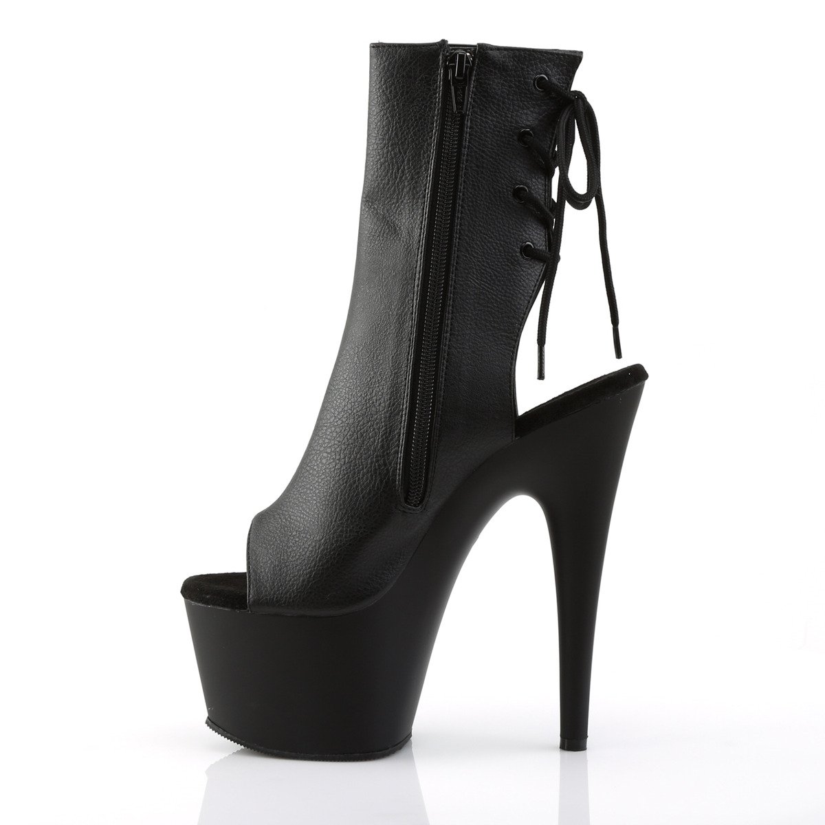Pleaser Adore-1018 BPU/M - Black High-Platform Peep Toe Boots