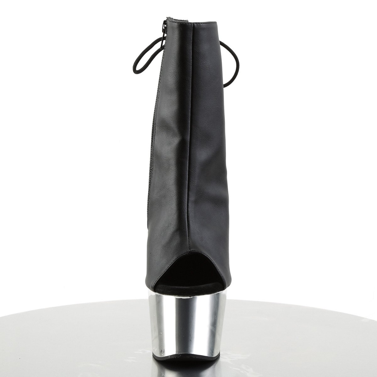 Pleaser Adore-1018 BPU/SCH - Black High-Platform Peep Toe Boots