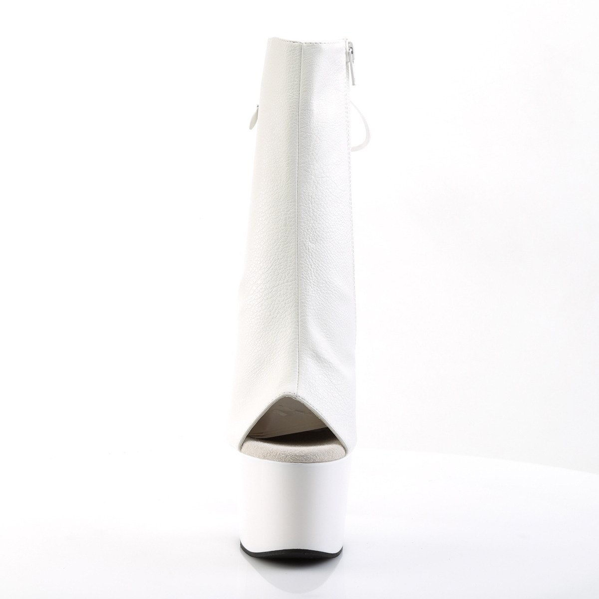 Pleaser Adore-1018 WPU/M - White High-Platform Peep Toe Boots
