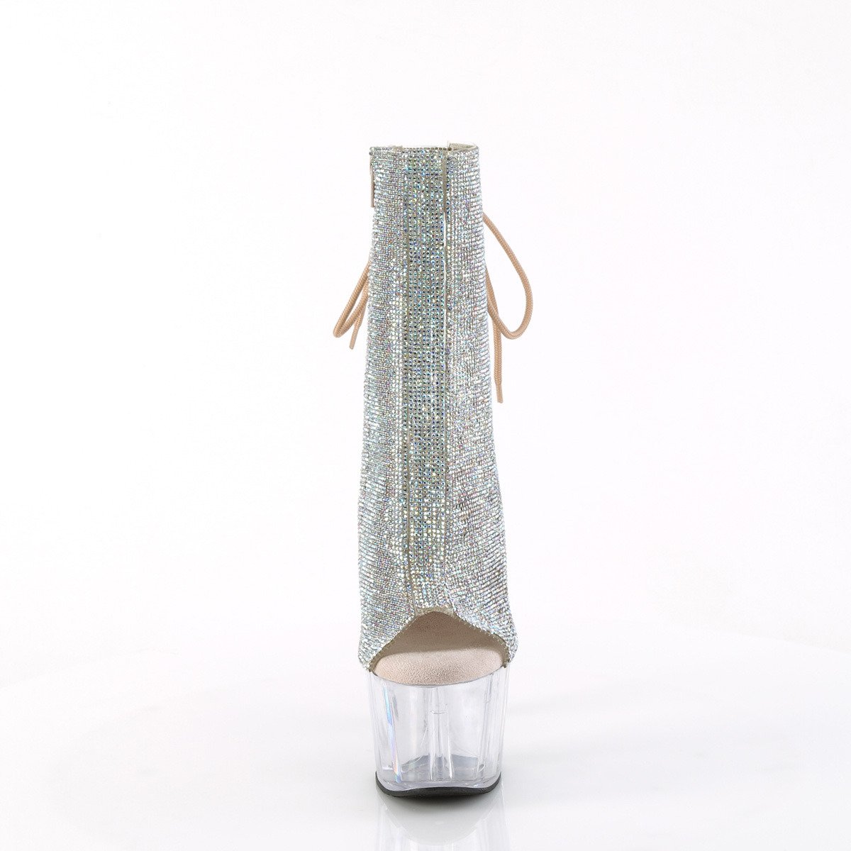 Pleaser Adore-1018C-RS SRS/C - White High-Platform Peep Toe Boots