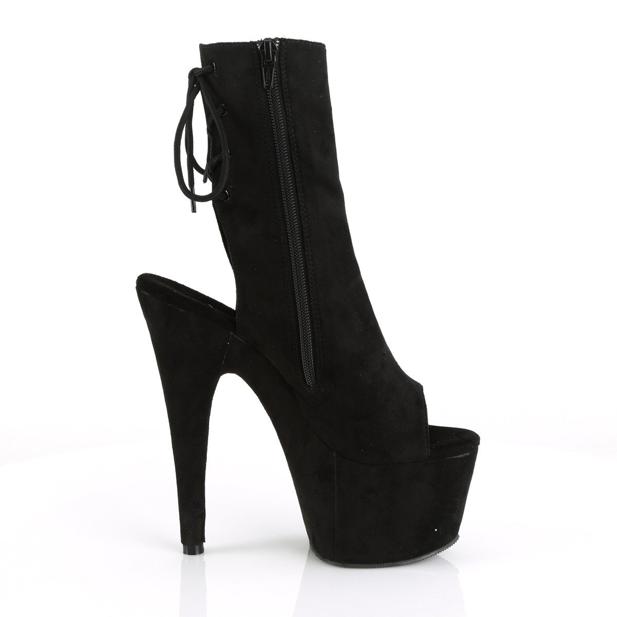 Pleaser Adore-1018FS BFS/M - Black High-Platform Peep Toe Boots