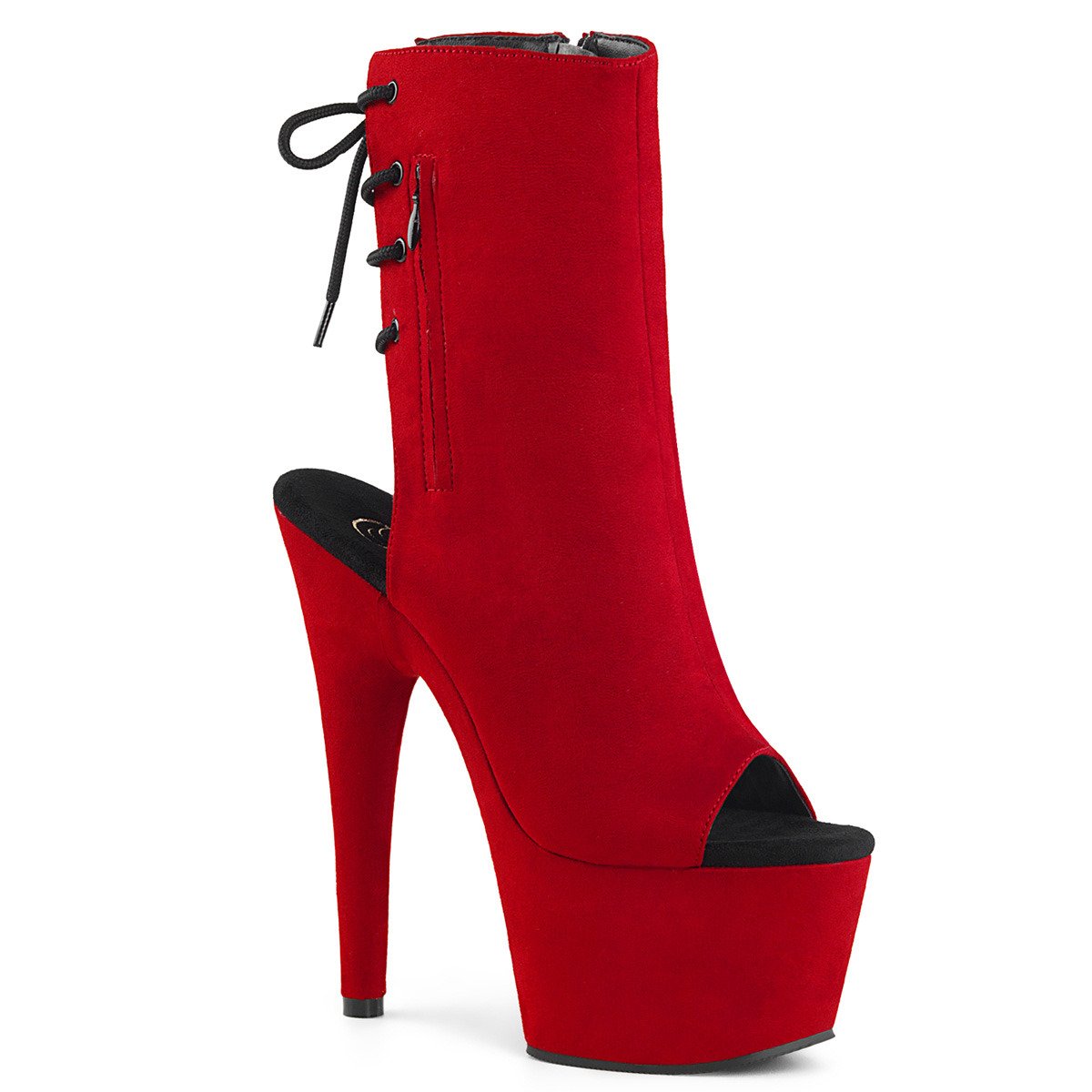 Pleaser Adore-1018FS RFS/M - Red High-Platform Peep Toe Boots