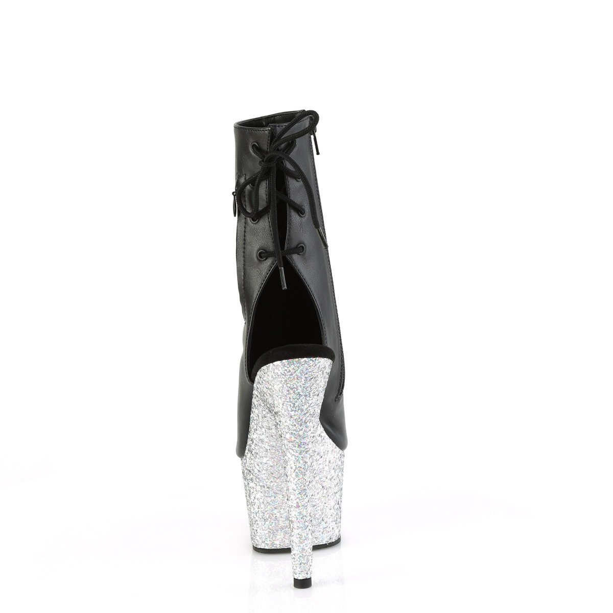 Pleaser Adore-1018LG BPU/SMCG - Black High-Platform Peep Toe Boots