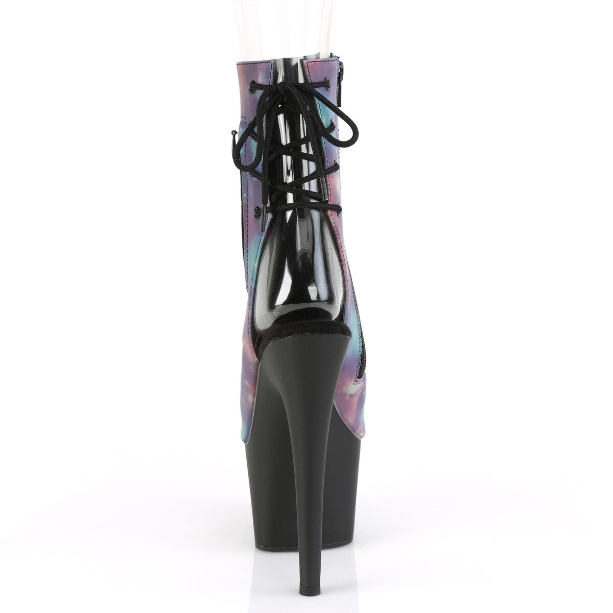 Pleaser Adore-1018REFL PP-BLU/B - Violet High-Platform Peep Toe Boots