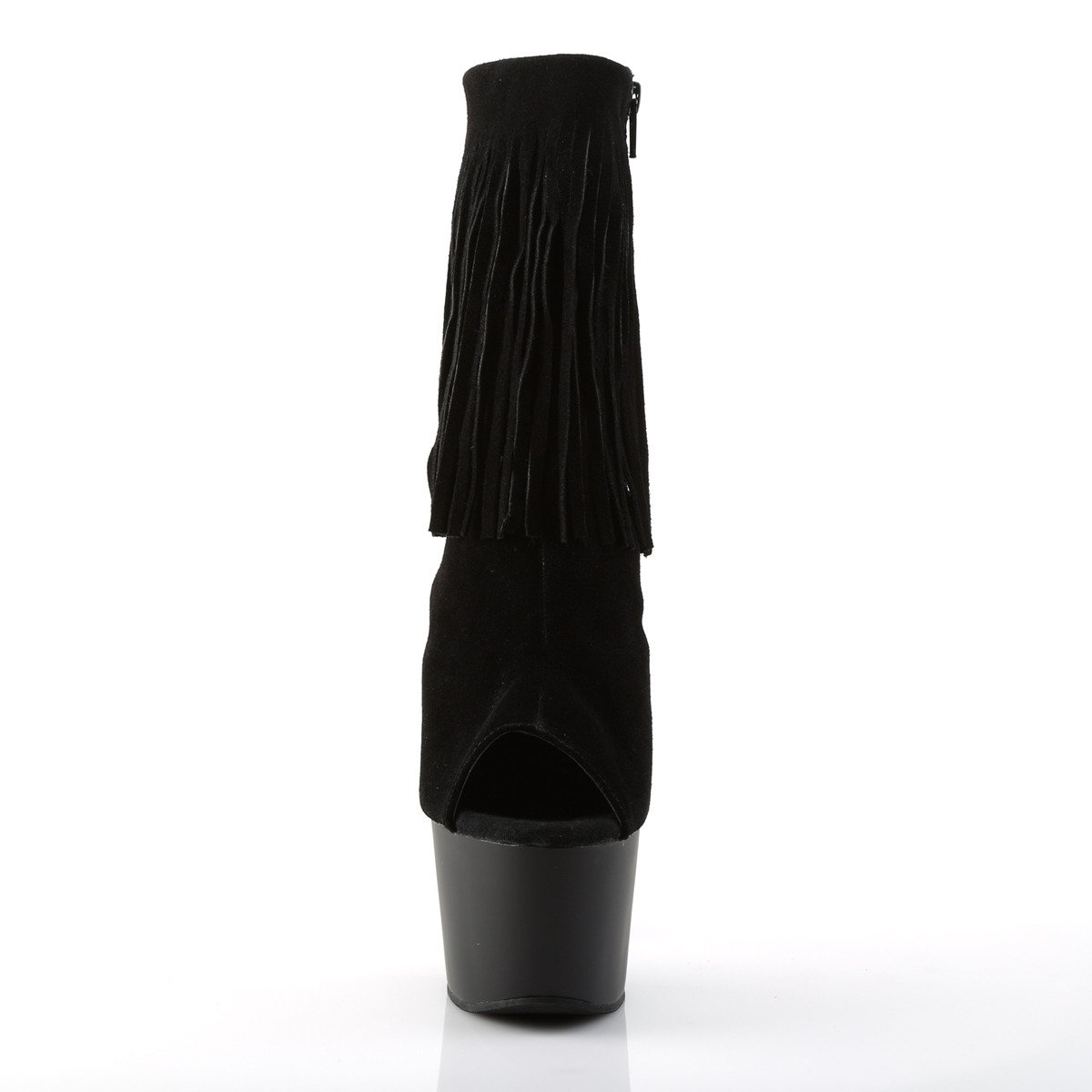 Pleaser Adore-1019 BSUE/M - Black High-Platform Peep Toe Boots