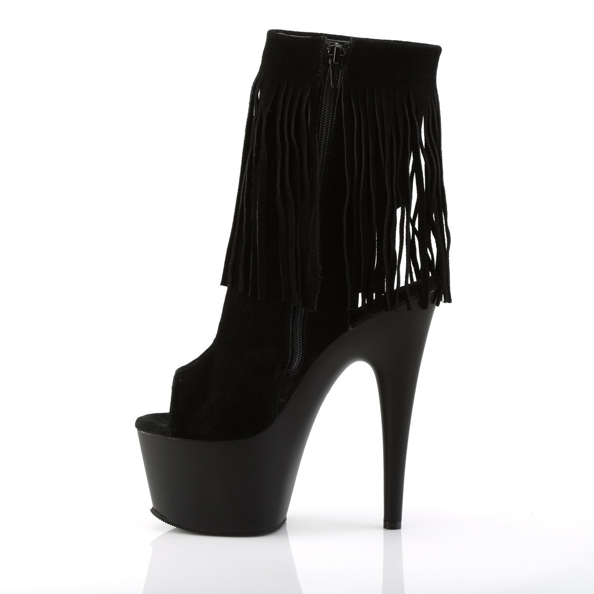 Pleaser Adore-1019 BSUE/M - Black High-Platform Peep Toe Boots