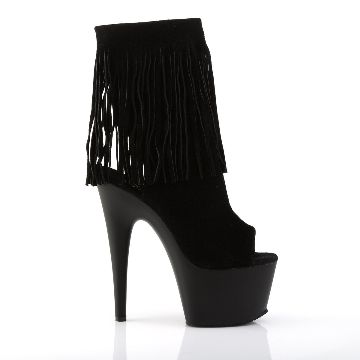 Pleaser Adore-1019 BSUE/M - Black High-Platform Peep Toe Boots