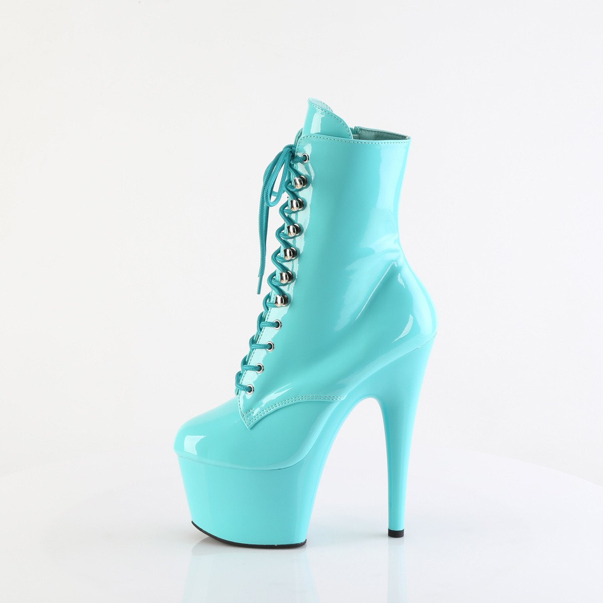Pleaser Adore-1020 AQ/M - Shiny Turquoise High-Platform Ankle Boots