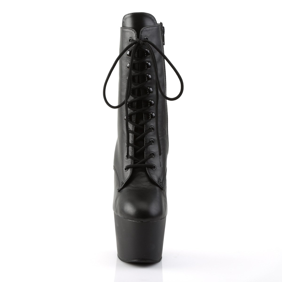 Pleaser Adore-1020 B/LE - Black Leather High-Platform Ankle Boots