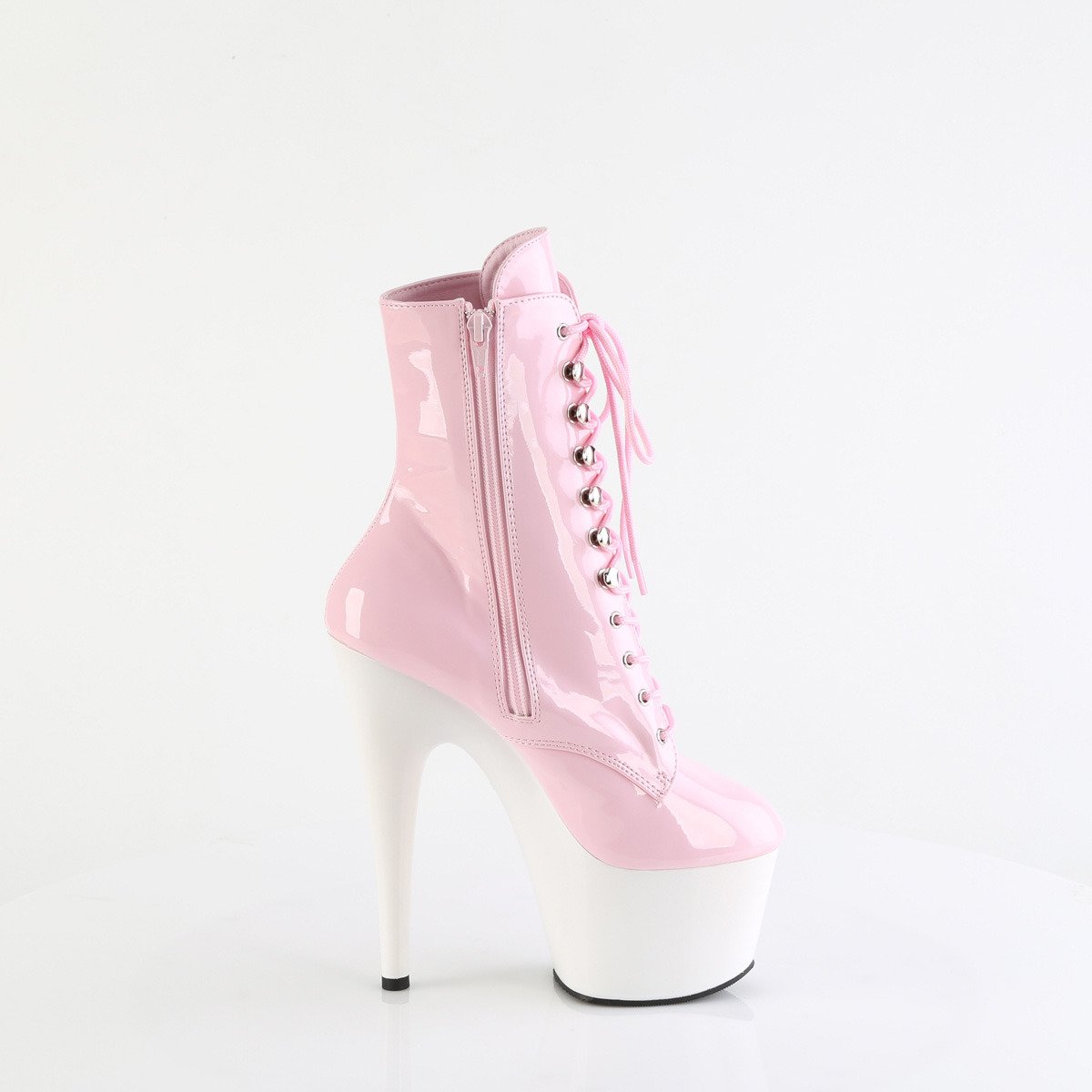 Pleaser Adore-1020 BP/W - Shiny Pink High-Platform Ankle Boots