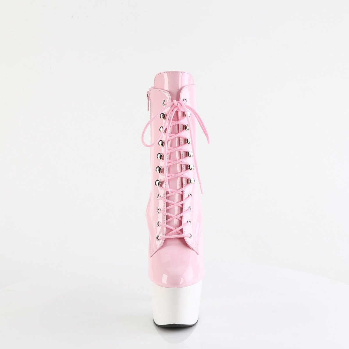 Pleaser Adore-1020 BP/W - Shiny Pink High-Platform Ankle Boots