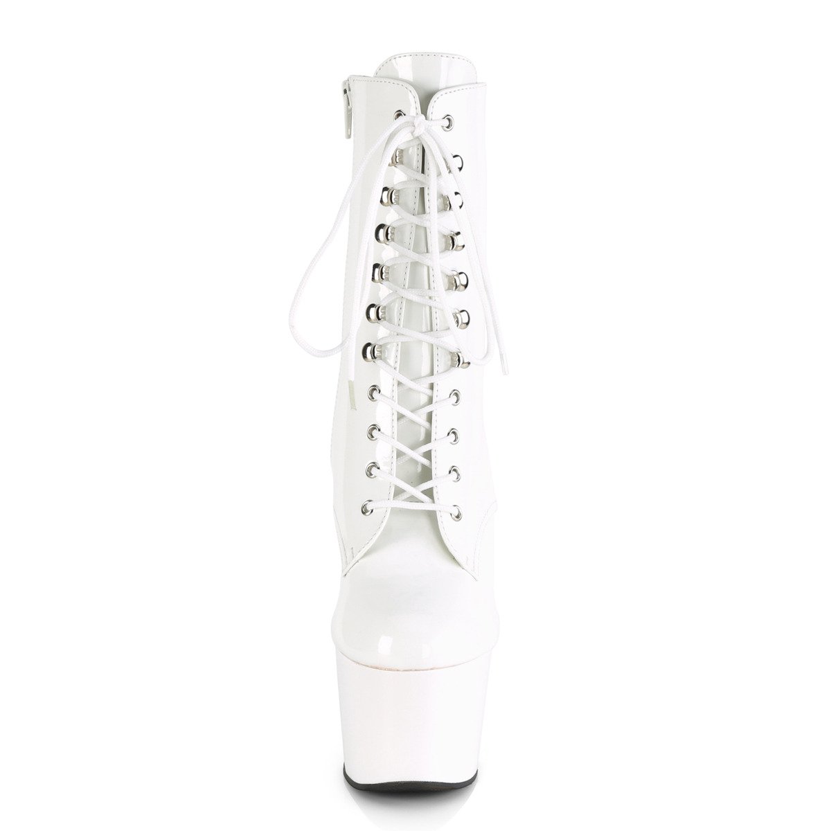 Pleaser Adore-1020 W/M - Shiny White High-Platform Ankle Boots